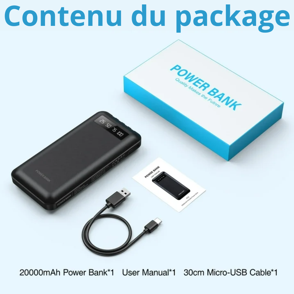 Power Bank Solaire 20000mAh