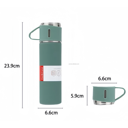 Coffret thermos avec 3 tasses