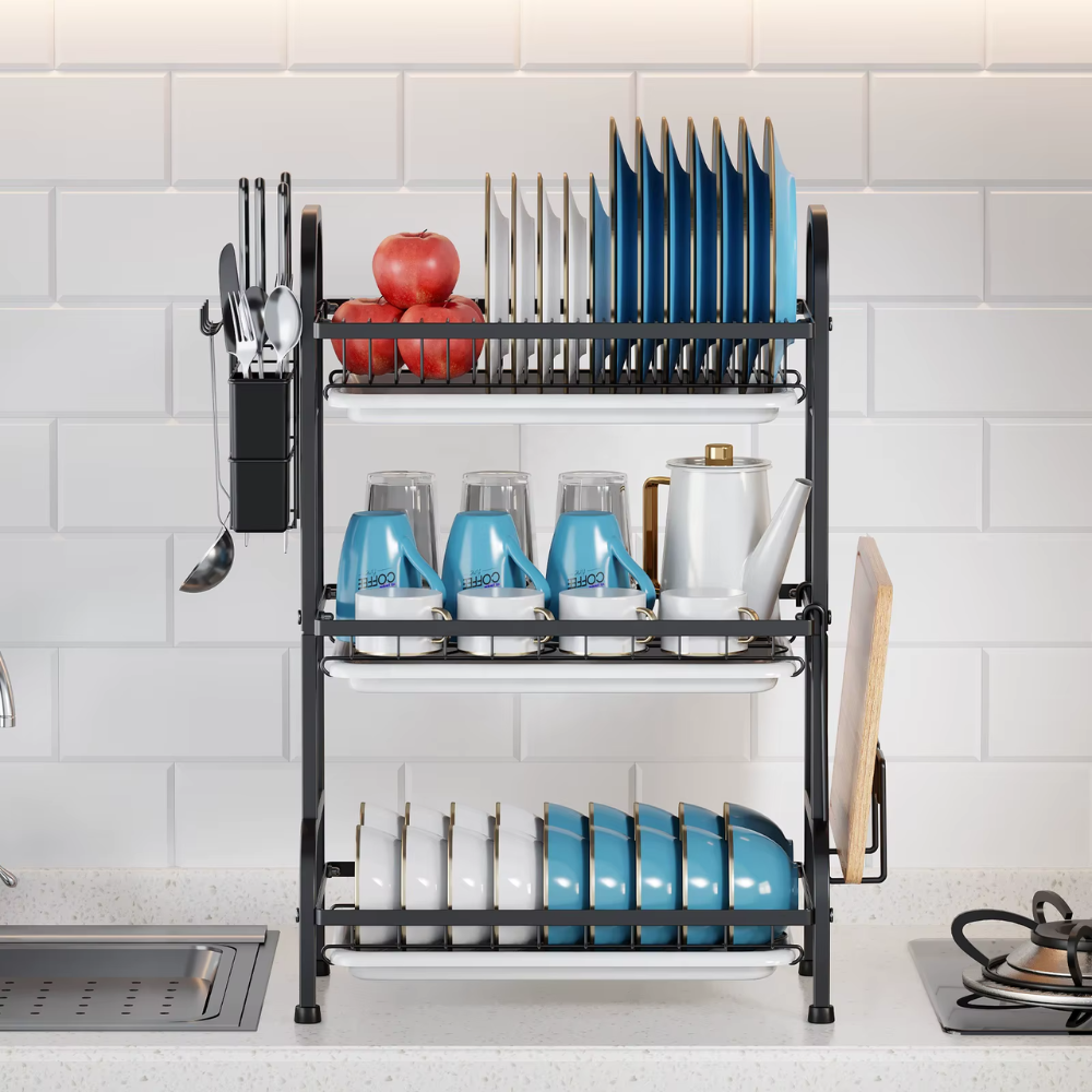 Égouttoir à vaisselle à 3 niveaux