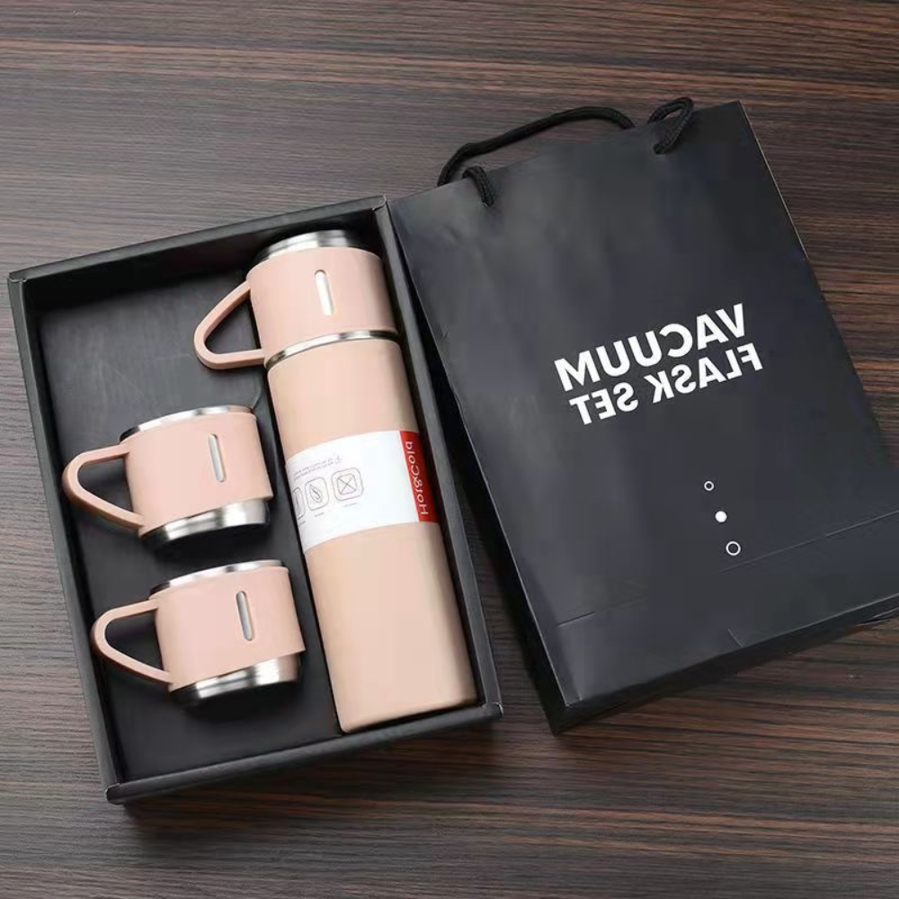 Coffret thermos avec 3 tasses