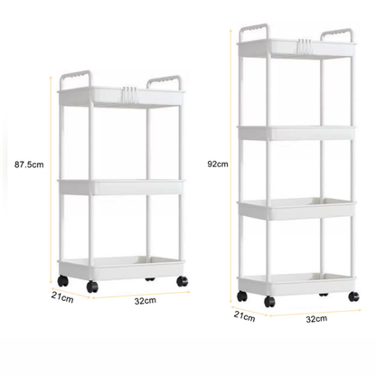Etagère de rangement 4 niveaux avec rouleau