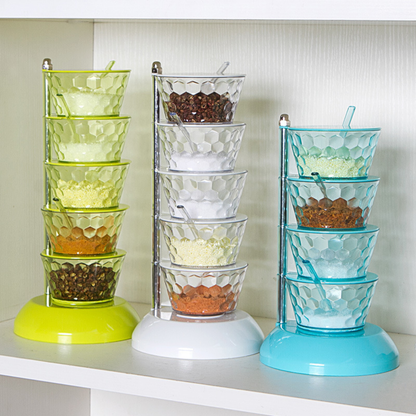 Boîte à assaisonnement rotative 5 niveaux
