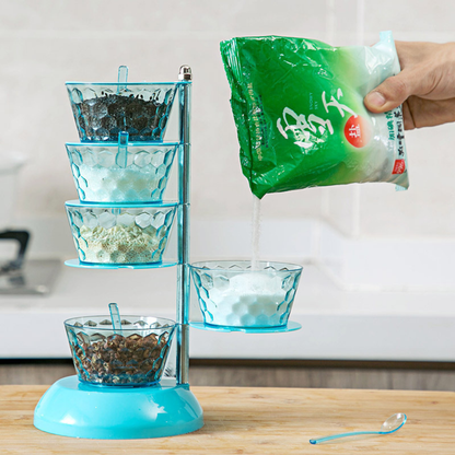 Boîte à assaisonnement rotative 5 niveaux