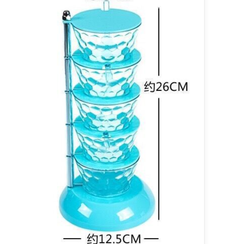 Boîte à assaisonnement rotative 5 niveaux