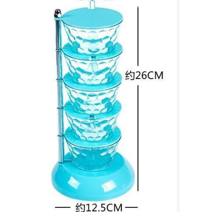 Boîte à assaisonnement rotative 5 niveaux