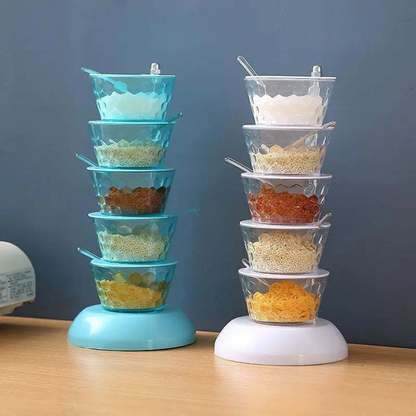 Boîte à assaisonnement rotative 5 niveaux