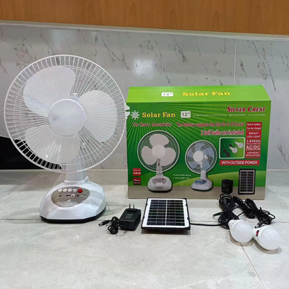 Ventilateur Solaire Multifonction avec Kit d'Éclairage