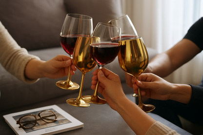 Pack Doré : Verre à vin et Plateau de dessert