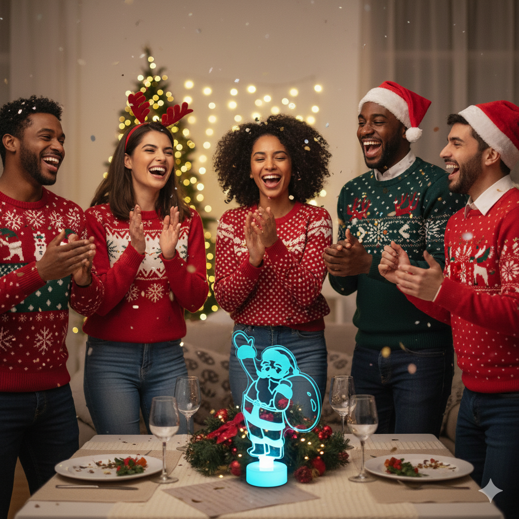 Décorations : Père Noël lumineux et Mini sapin lumineux