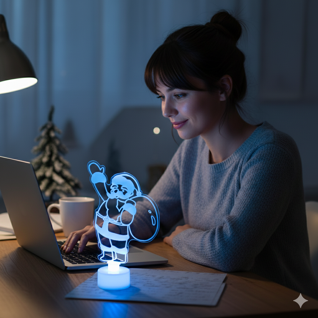 Décorations : Père Noël lumineux et Mini sapin lumineux