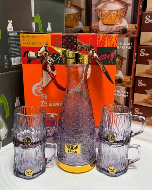Ensemble Pichet tasse Carafe + 4 verres